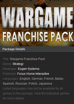 Wargame Franchise Pack Steam - Click Image to Close